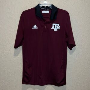 $78 Men’s Sz M Adidas Texas A&M Maroon Golf Poli Shirt